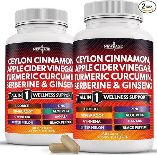Ceylon Cinnamon 3000mg Turmeric 3000mg Apple 3000mg Ginseng 2000mg Aloe 2000mg Berberine 1200mg Plus 120 Count