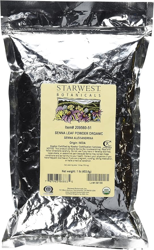 Starwest Botanicals Organic Senna Leaf Powder, 1 Pound