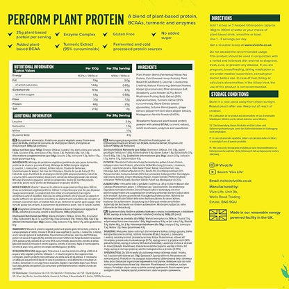 Vivo life Perform Plant Protein Powder 26 Servings 2.17lb, BCAA