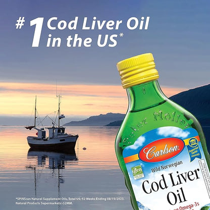 Carlson - Cod Liver Oil, Omega-3s 250 ml
