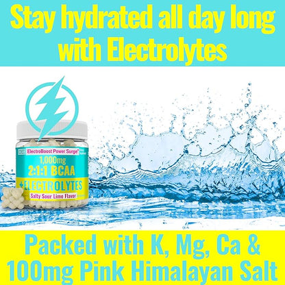 SHIZAM Electrolyte BCAA Gummies: Energy Chews w Electrolytes Branched Chain Amino Acids Potassium Sodium Salt for Runners, Perfect Cycle Support, Salts Mineral Drops Capsule Pills Tablets Supplement