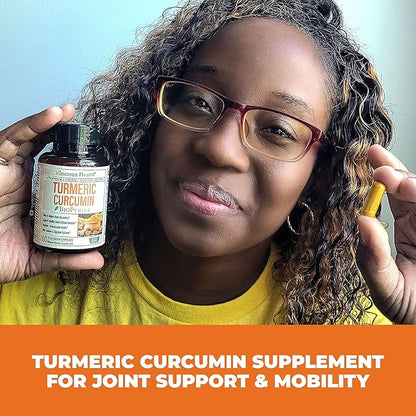 Turmeric Supplement - Turmeric Curcumin Supplement. 1200mg Turmeric Powder Organic & Bioperine Joint Support Supplement. 95% Curcuminoids. Organic Turmeric Curcumin with Black Pepper - 60 Tumeric Caps