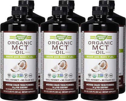 Nature's Way Nature's Way Mct Oil from Coconut Pure Source, No Filler Oils, 14 G of Mcts Per Serving, 30 Fl Oz (Pack of 6)