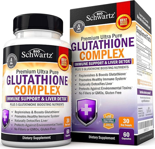 Glutathione Supplement Liver Detox with Quercetin 500mg 60ct 60ct