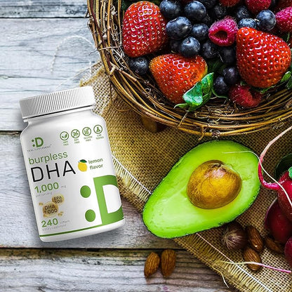 DHA Supplements | 240 Softgels, Burpless, 1000mg + 500mg, Wild
