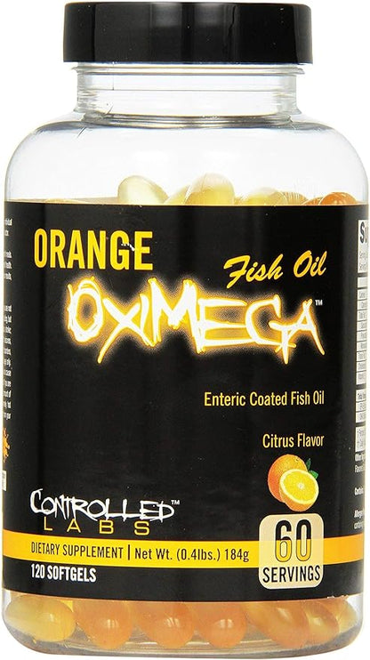 CONTROLLED LABS Orange Oximega Fish Oil 120 Softgels, 2000mg Omega- 3 Fatty