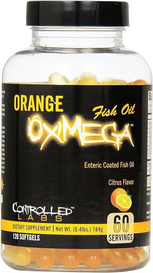 CONTROLLED LABS Orange Oximega Fish Oil 120 Softgels, 2000mg Omega- 3 Fatty