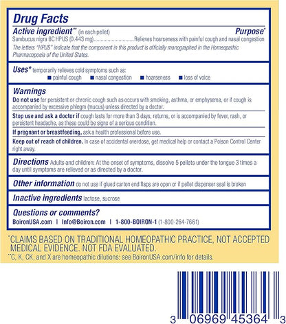 Boiron Sambucus Nigra 6c Homeopathic Medicine 3 Tubes, 240 Count