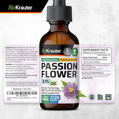 BIO KRAUTER Passionflower Tincture 2 Fl.Oz.
