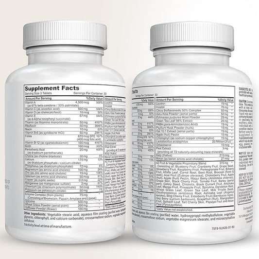 Fruit and Veggies Supplement - Multi Vitamins for Adults w/ Vitamins A, B Complex, D, E, Zinc, Biotin, Calcium - Fruit Vegetable Supplements for Energy & Immunity Support - Vitamins Supplements