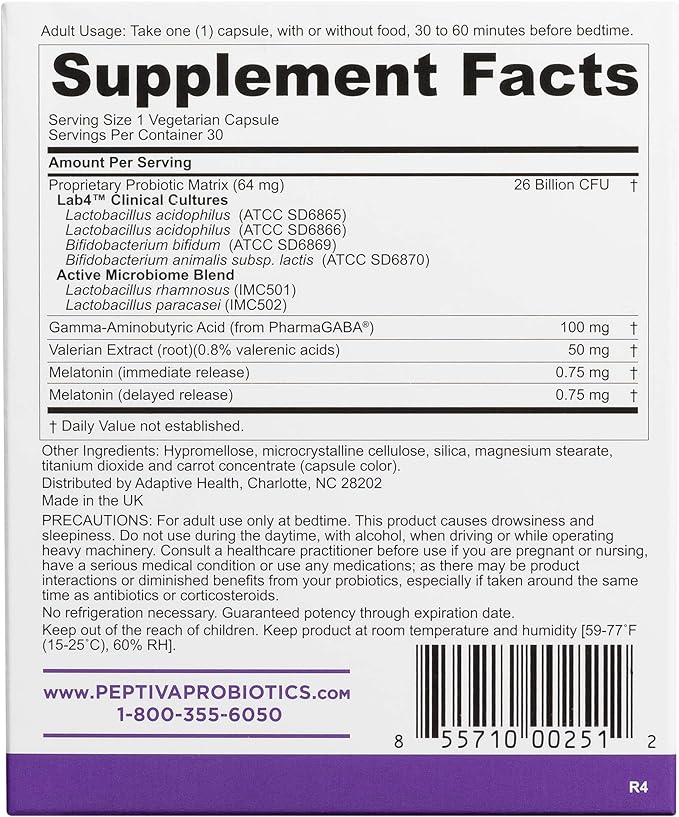 Peptiva 26 Billion CFU Probiotic and 30 Count