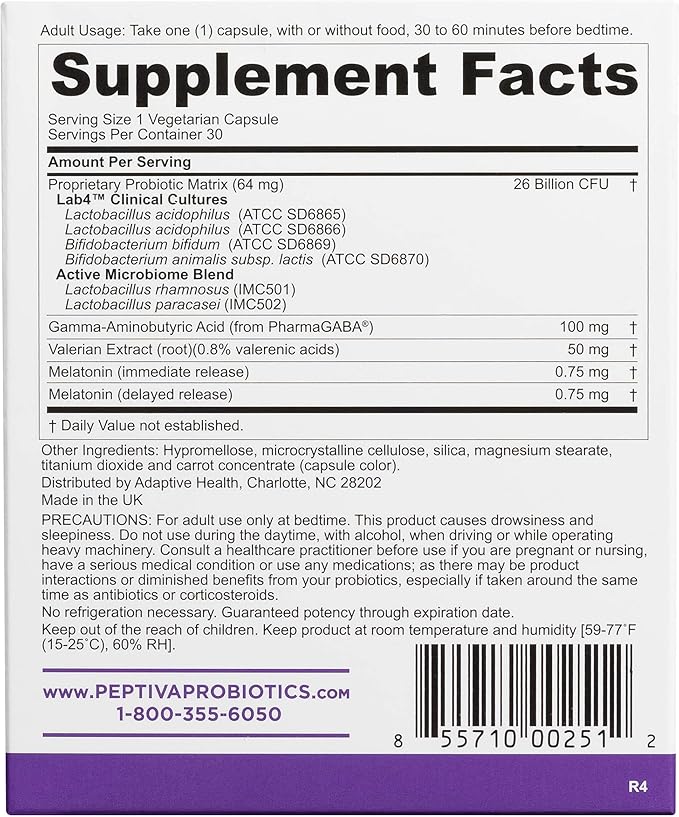 Peptiva 26 Billion CFU Probiotic and 30 Count