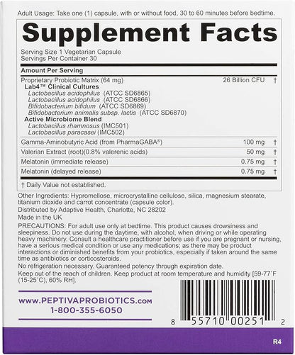 Peptiva 26 Billion CFU Probiotic and 30 Count