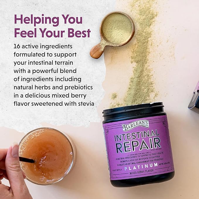 Barlean’s Intestinal Repair Gut Health Powder 16 Digestive 6.35 oz
