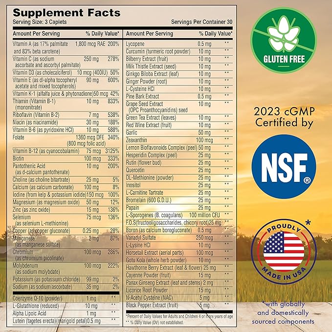 Health Thru Nutrition Physician's Multi-Vitamin Complex 60 Plus CoQ-10, Glutathione, 90)