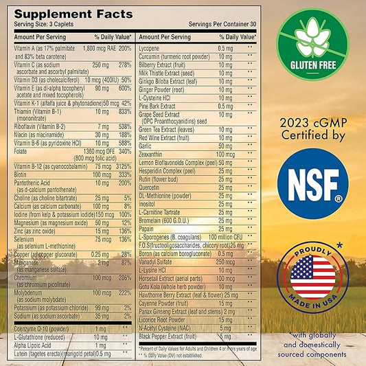 Health Thru Nutrition Physician's Multi-Vitamin Complex 60 Plus CoQ-10, Glutathione, 90)