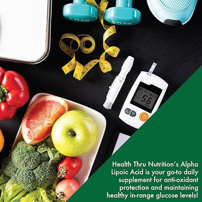 Health Thru Nutrition Alpha Lipoic Acid 600mg 120 Servings | Certified Vegan | Universal Antioxidant | Non-GMO, 3rd Party Tested, Hypoallergenic, Gluten Free, Soy Free ALA Capsules