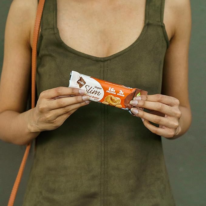 NuGo Slim 24ct Variety - Crunchy Peanut Butter 12 bars & Brownie Crunch 12 bars, 16g Protein, Keto Friendly, Gluten Free, 24 count