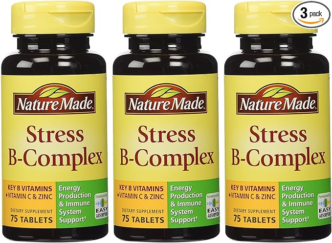 Nature Made Stress B Complex W Zinc Size 75ct (Pack of 3) 225 ct Total