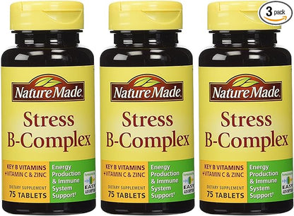 Nature Made Stress B Complex W Zinc Size 75ct (Pack of 3) 225 ct Total