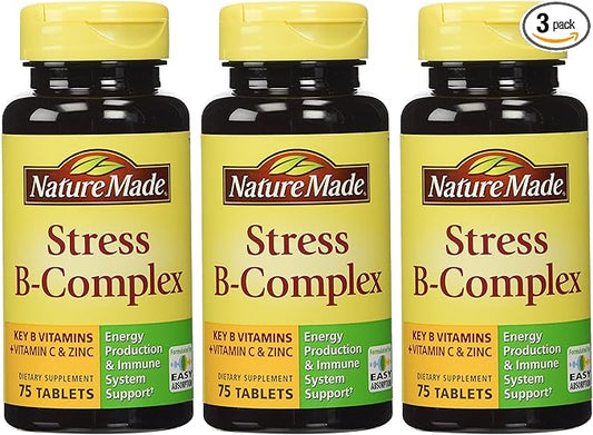 Nature Made Stress B Complex W Zinc Size 75ct (Pack of 3) 225 ct Total
