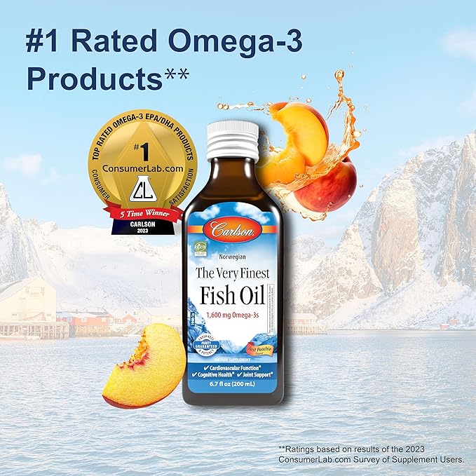 Carlson - The Very Finest Fish 1600 mg Omega-3s, Liquid 200 mL (6.7 Fl