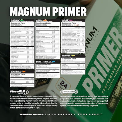 primer Magnum Nutraceuticals Vitamin Packs for Women & Men, Daily Nutrient Supplement - Travel-Friendly Multivitamin Support Heart, Joint, Digestive, & Organ Health (30 Servings)