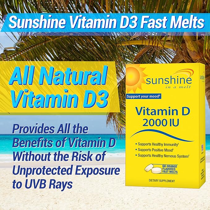 Sunshine Vitamin D 2,000 IU Quick 60 Servings