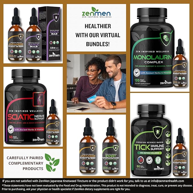 Japanese Knotweed Premium USDA Organic 3rd Party Tested Tincture 120ml/4oz - High Amounts of Resveratrol - Tick Wellness Aid and Immune Support Supplement - Made in The USA