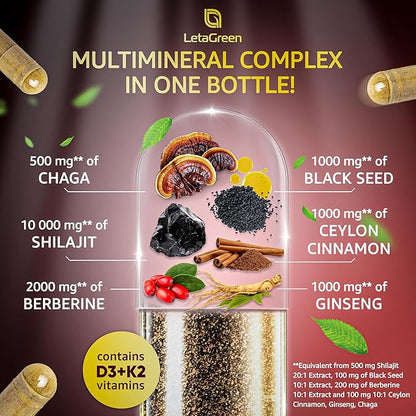 Pure Himalayan Shilajit Capsules All-in-1 Fulvic 2) -