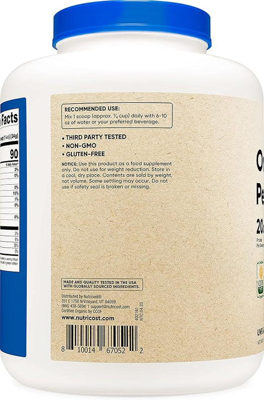 Nutricost Organic Pea Protein Isolate Powder (5LBS)