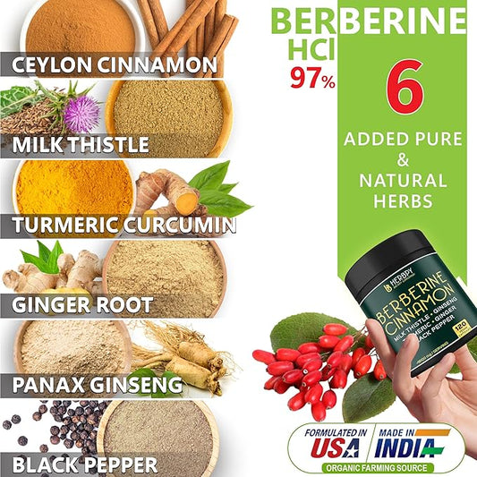 Berberine and Ceylon Cinnamon for Weight 7in1 with 120 Vegan