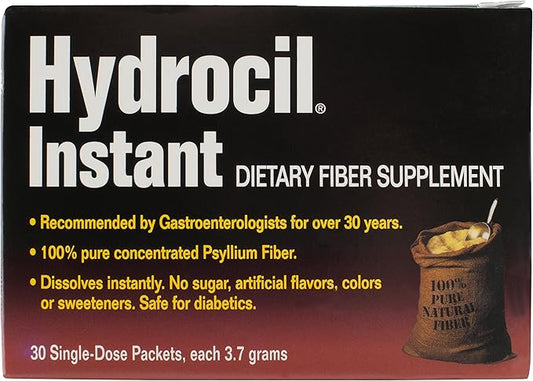 Dietary Fiber Supplement, Psyllium Husk Powder, 30 Single-Dose