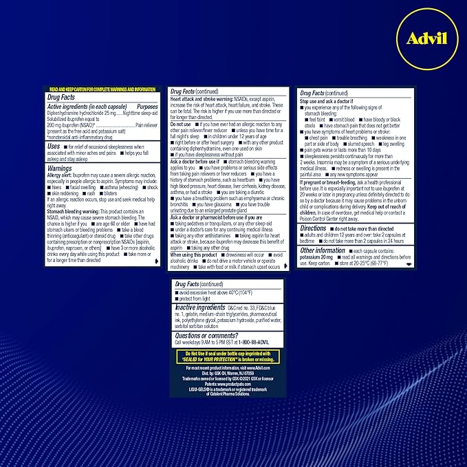 Advil PM Liqui-Gels Pain Reliever and 80 Liquid