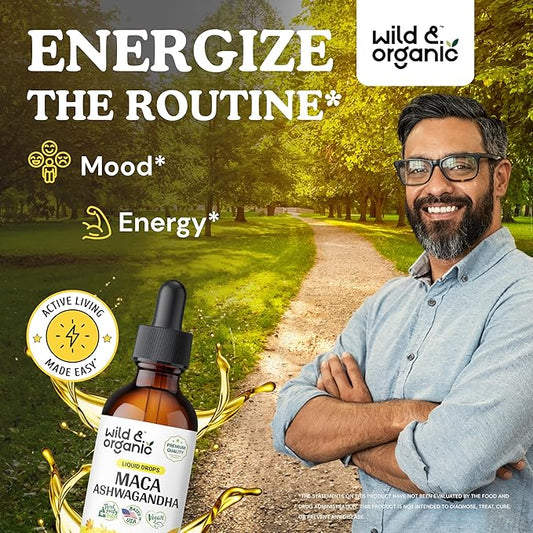 Maca Ashwagandha Drops Supplement 2 fl