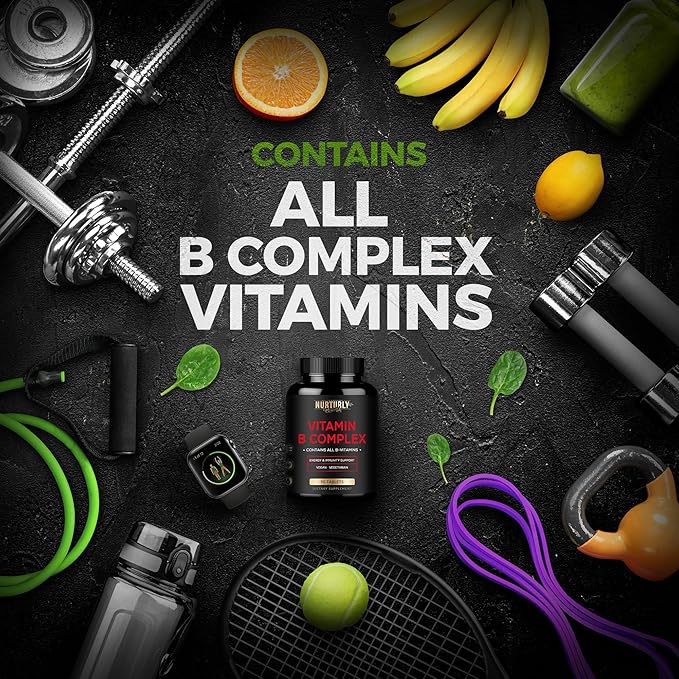 Vitamin B Complex B1, B2, B2, B3, B3, B5, B5, B6, B6, B7, B7, B9, B9, B12 B12 and 180 Tablets