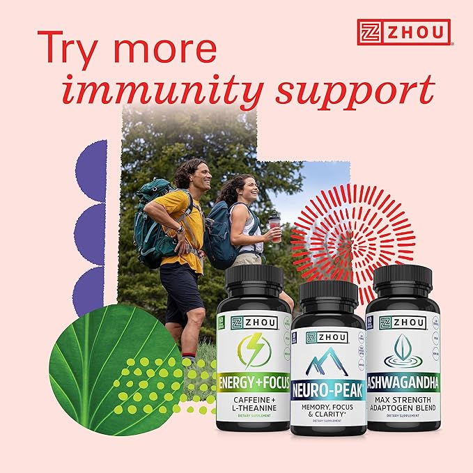 Zhou Nutrition Vitamin C+ Rapid Immunity 60 Count