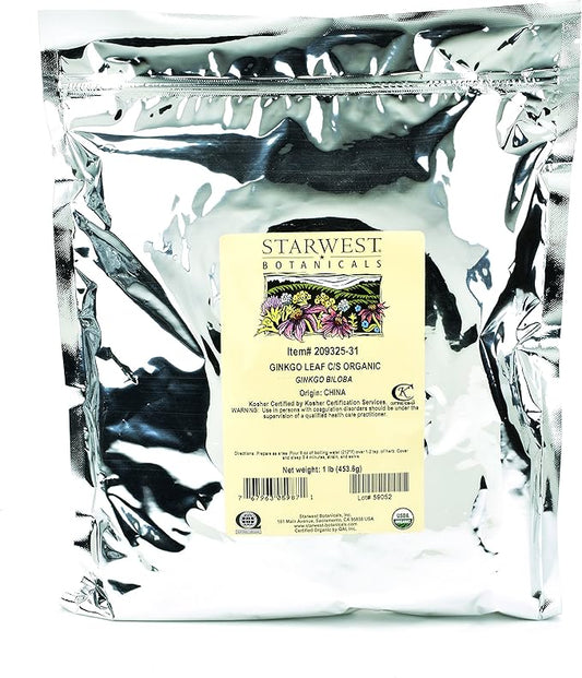 Starwest Botanicals Organic Ginkgo Leaf C/S, 1 Pound