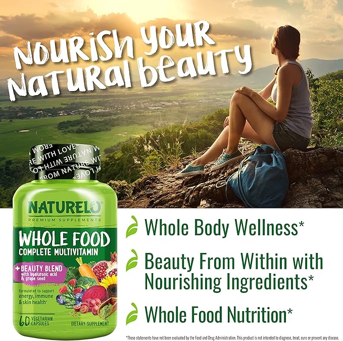 NATURELO Whole Food Multivitamin with Extra 60 Vegan