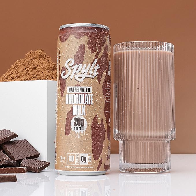 High Protein Chocolate Milk with 60mg Caffeine & 20g Protein - Ready to Drink, Sugar Free, Lactose Free Milk, Perfect for Workout Recovery & Afternoon Pick Me Up - 12 Count