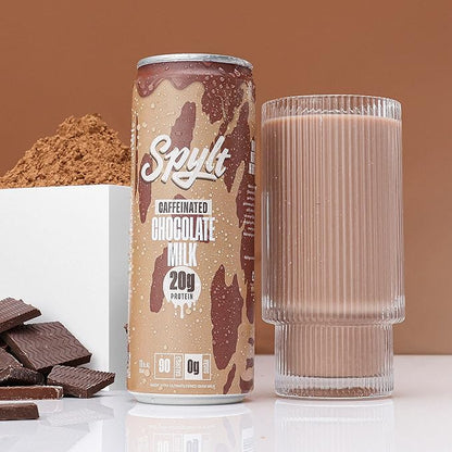 High Protein Chocolate Milk with 60mg Caffeine & 20g Protein - Ready to Drink, Sugar Free, Lactose Free Milk, Perfect for Workout Recovery & Afternoon Pick Me Up - 12 Count