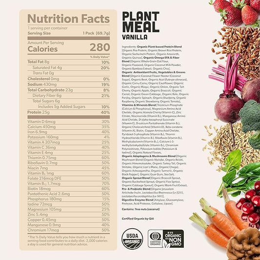Plant Meal Replacement Shake 25g of 76+ Organic 1 Serving