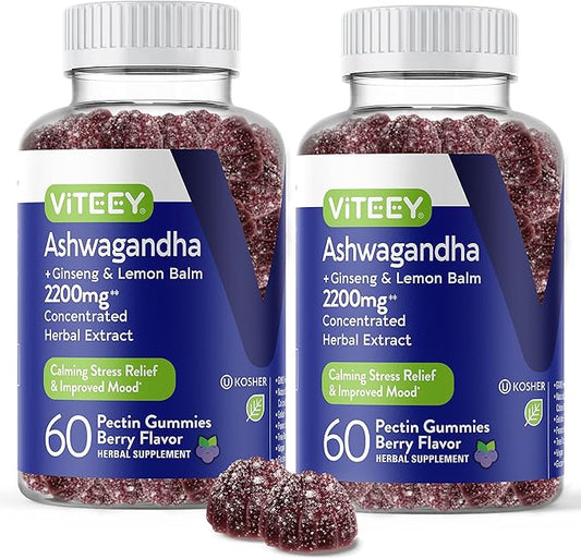 Ashwagandha Supplements Gummies + Ginseng &