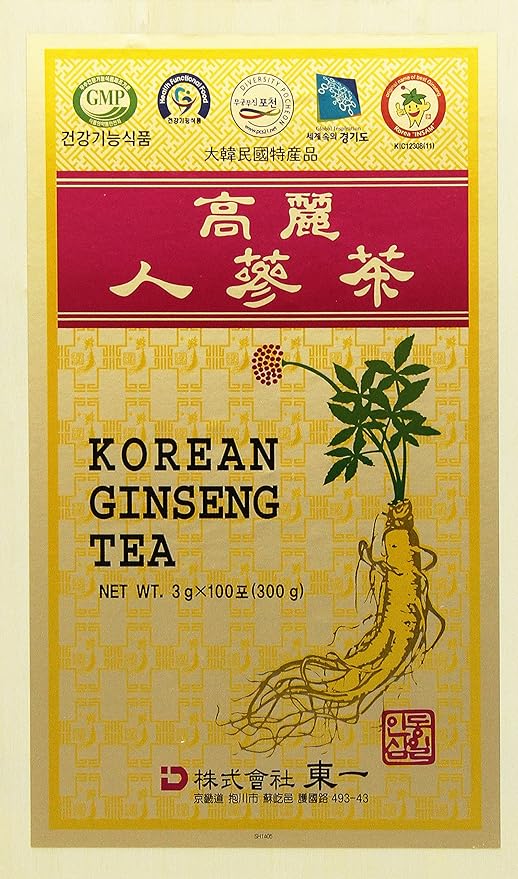 Korean Ginseng Tea in Wood Case 0.10oz(3g) x 100 Packets