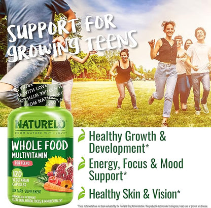 NATURELO Whole Food Multivitamin for Teens 120 Capsules