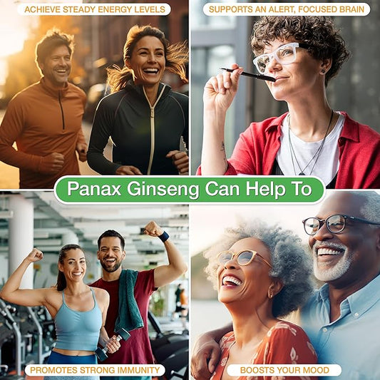 Korean Panax Ginseng (10% Ginsenosides) Energy 60 Capsules