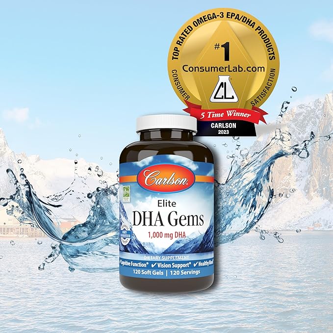 Carlson - Elite DHA Gems, 1000 120 Softgels
