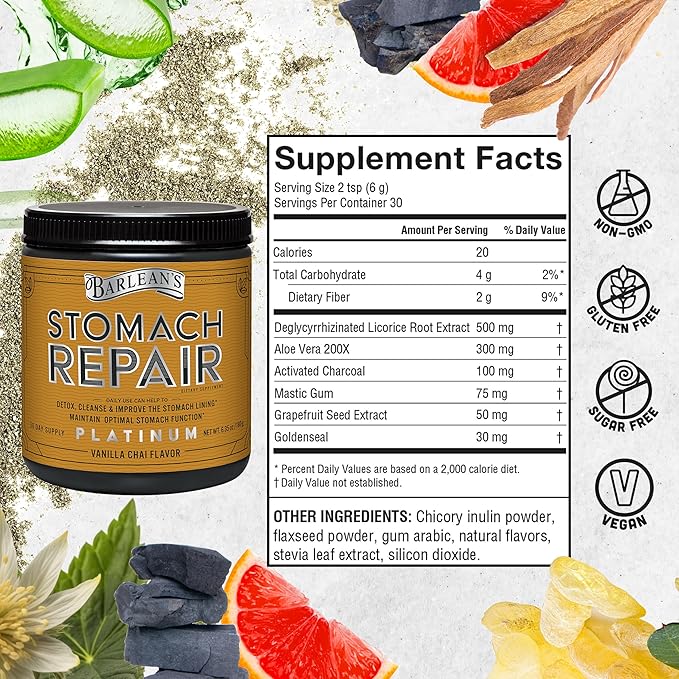 Barlean's Stomach Repair Gut Health Powder 6.35 oz