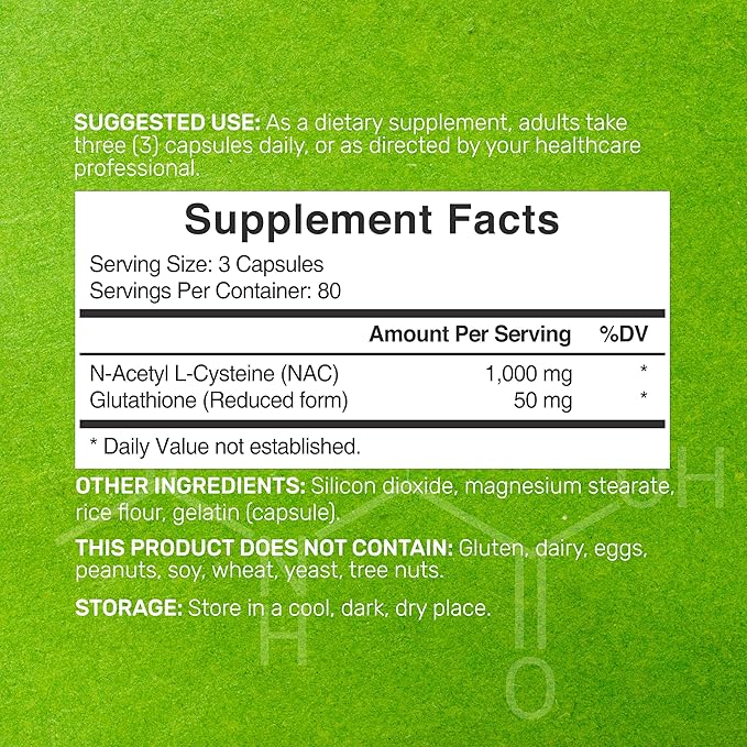 NAC Supplement (N-Acetyl Cysteine) 1,000*mg Per 240*Capsules –