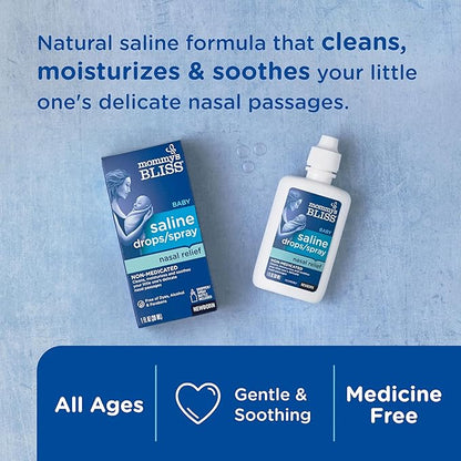 Mommy's Bliss Saline Drops/Spray, Nasal Relief 1 Fl